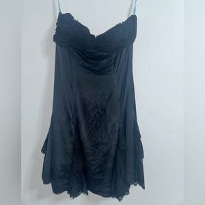 Marciano Strapless Black 100% silk Lace Bust Slip Dress mini s p ruffle feminine